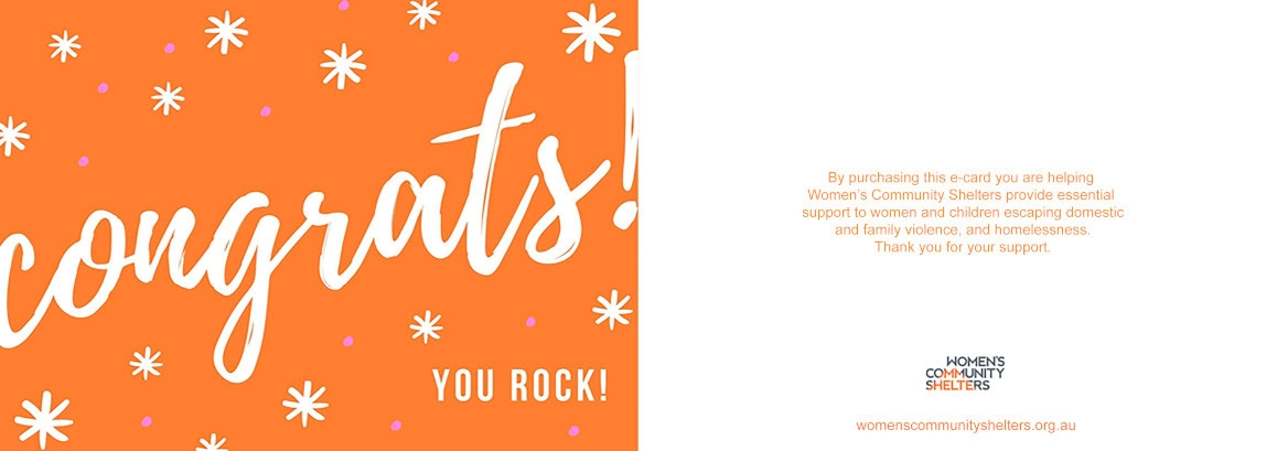 Women's Community Shelters eCard - Congratulations Design 4
