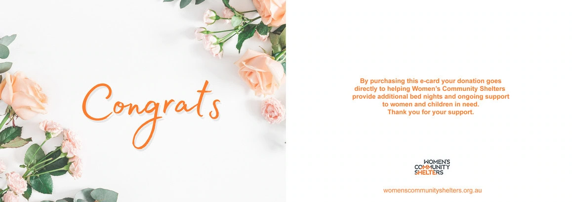 Women's Community Shelters eCard - Congratulations Design 1